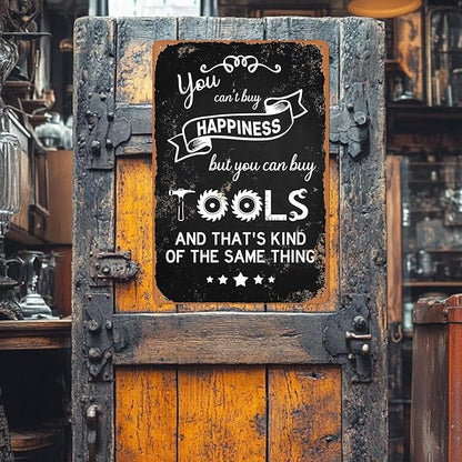 Garage Signs for Men Mechanic Shop Decor Funny Tool Rule Metal Tin Signs for Dad Garage Gifts Grandpa Workshop Wall Decor 8x12 Inch