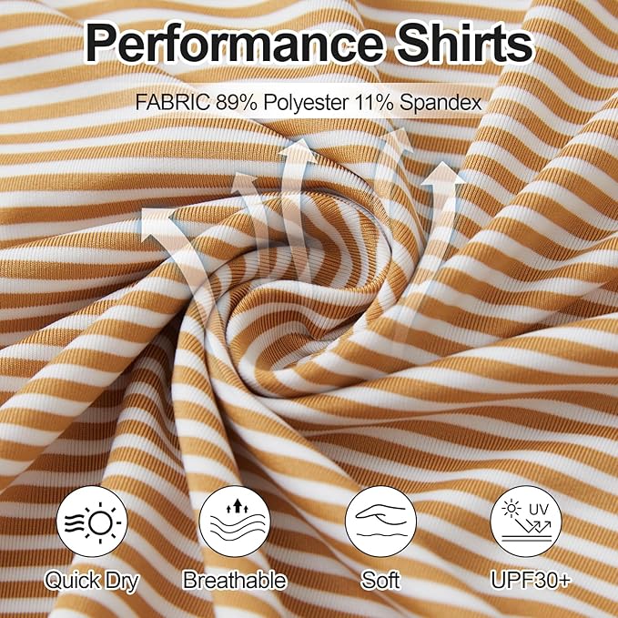 Golf Shirts for Men - Moisture Wicking Short Sleeve Performance Sport Casual Striped Collared Mens Polo Shirt