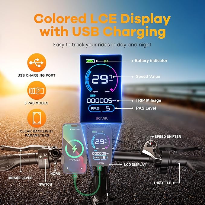 Folding Electric Bike for Adults with Peak 1000W Motor, 48V 20AH Battery up to 30MPH 80 Miles, 20" Fat Tire All Terrain Ebike, Front Suspension 7-Speed Commuter E Bike, Step-Thru, UL Certified