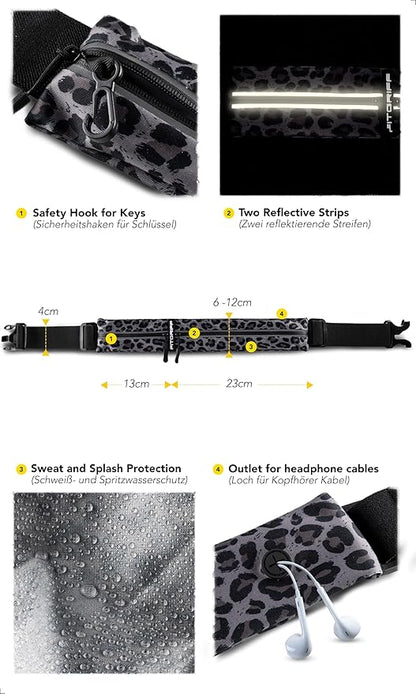 Fitgriff® Running Belt for Men & Women - Secure Jogging Pouch for Phone, Keys & Essentials - For All Cell Phones