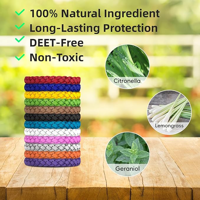 12 Pack Mosquito Repellent Bracelets