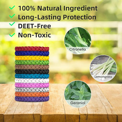 12 Pack Mosquito Repellent Bracelets