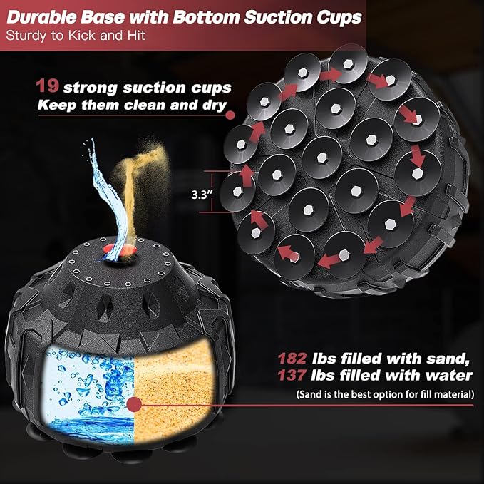 Dripex Freestanding Punching Bag, Heavy Boxing Bag with Stand for Adult Youth - Men Standing Boxing Punch Bag for Home Gym Workout