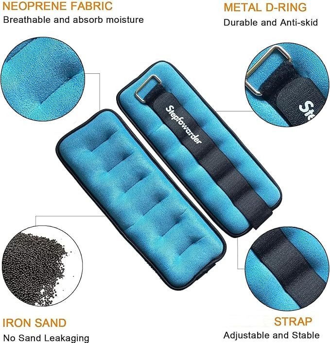 1-4 Lbs Ankle Weights Pair Set with Adjustable