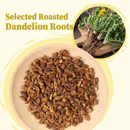FullChea - Dandelion Root Tea Bags, 40 Teabags, 2.5g/bag - Premium Roasted Dandelion Root - Non-GMO - Caffeine-free - Detox Herbal Tea - Helps Improve Digestion & Immune System
