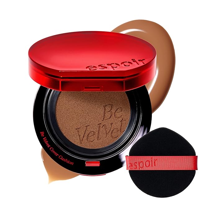 espoir [NEW] Be Velvet Cushion Foundation | Quick and Easy Coverage with Long-lasting Color by Zero Oxidation (#37 Deep Maple, 0.46 Ounce (Pack of 1))