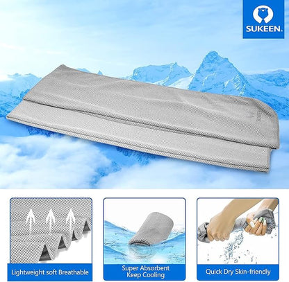 Sukeen 8 Pack Cooling Towel (40"x12"), Ice Towel Sets,Soft Breathable Chilly Towel,Microfiber Towel for Yoga,Sport,Running,Gym,Workout,Camping,Fitness,Workout