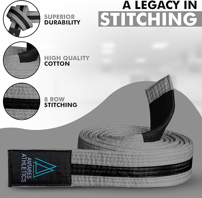 Brazilian Jiu Jitsu Belts Preshurunk Martial Arts Youth BJJ Belts for Girls & Boys with BJJ Ranking Stripes