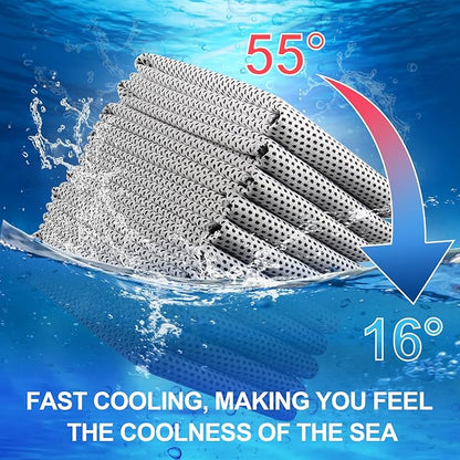 Shellwei 50 Pcs Cooling Towel 40 x 12 Inch Microfiber Workout Towels Breathable Chilly Towel Ice Cool Cold Towels Bulk Fast Drying Absorbent Sweat Rag for Neck Yoga Sports Golf Gym