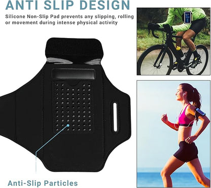 Fittest Pro Running Armband with AirPods Pocket – Water Resistant Phone Holder for iPhone 16 15 14 13 Pro Max, Galaxy S25 S24 S23, Fits Phones Up to 6.9", with Zipper Key/Card Slot