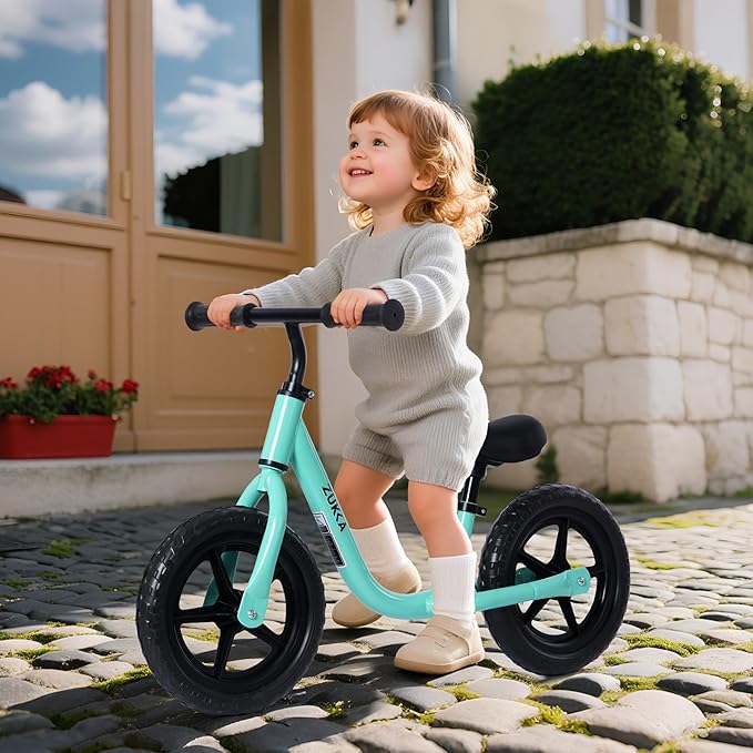 12 inch Toddler Balance Bike Adjustable Handlebar & Seat Anti-Slip Grip Suitable for 2-5 Years Old with Footrest Lightweight for Tolddlers Boys Girls Multiple Colors to Choose