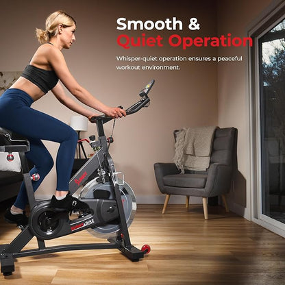 Sunny Health & Fitness Smart Pro Indoor Cycling Exercise Bike, Felt Resistance and Belt Drive, Free SunnyFit App Connection - SF-B901SMART