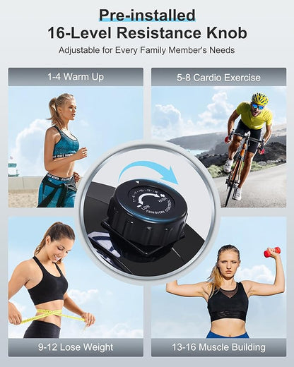 Recumbent Exercise Bike, Recumbent Bike for Home with Smart Workout APP - Recumbent Bikes with Ergonomic Backrest and Comfort Seat, 420LBS Weight Capacity, Larger Backlit Display