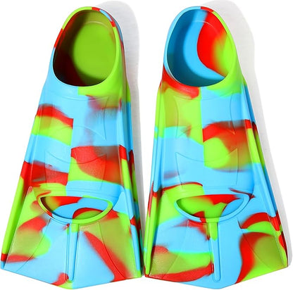 Kids Swim Fins,Short Comfortable Flippers for Lap Swimming and Training for Child,Girls,Boys,Beginners