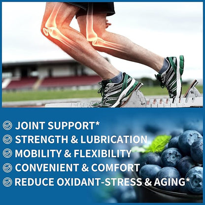 Glucosamine Chondroitin Gummies with MSM & Elderberry Extra Strength - Joint Support, Antioxidant Immune Support Supplement for Adults, Men & Women.(2 Pack)