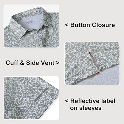 Golf Shirts for Men - Moisture Wicking Short Sleeve Performance Sport Casual Striped Collared Mens Polo Shirt