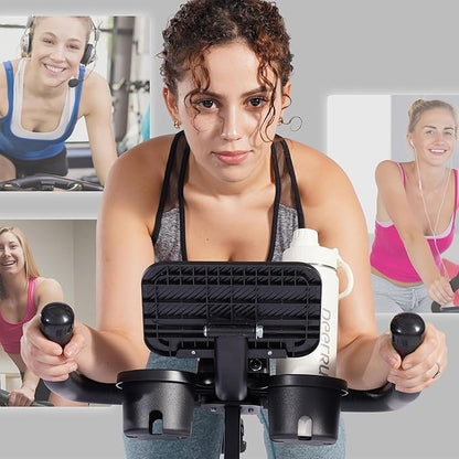 DeerRun Exercise Bike, Indoor Cycling Bike Brake Pad/Adjustable Magnetic Stationary Bike with App, Low Noise Workout Bike for Home Cardio 300lbs Weight Capacity with Pad Mount & LCD Monitor