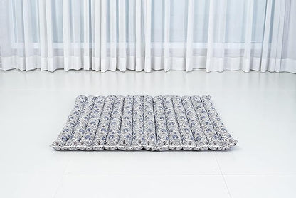 Leewadee Meditation Cushion Set – 1 Round Zafu Meditation Pillow and 1 Square Roll-Up Zabuton Meditation Mat, Pillows Bundle Filled with Kapok