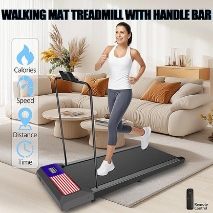 2 in 1 Treadmill and Walking Pad for Home/Office, Walking Treadmill with Remote Control, APP, and LED Display
