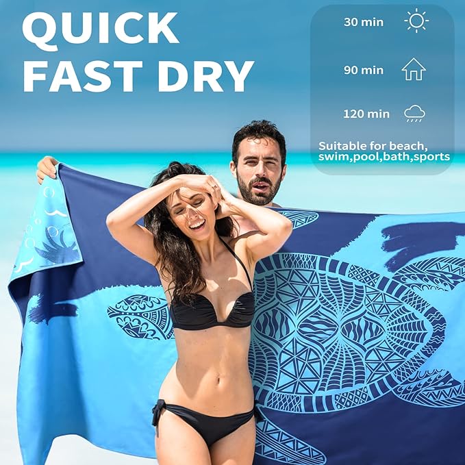 2 Pack Lightweight Thin Beach Towel Oversized 71"x32"
