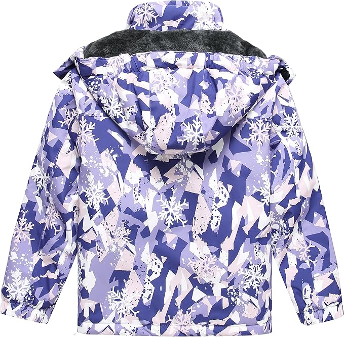 Keevoom Girl's Ski Jacket Winter Warm Thick Snow Coat Windproof Kids Outdoor Hooded Jackets