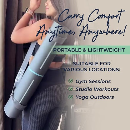 Eco Balance Yoga Mat with Carry Strap – Superior Grip, Non-Slip, Durable & Lightweight, Eco-friendly Natural Rubber Mat with Alignment Lines, 4mm Thick mat for Ultimate Comfort