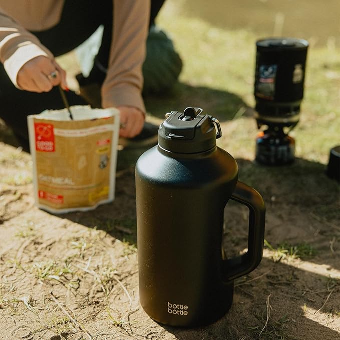 BOTTLE BOTTLE Insulated Water Bottle 64 oz with Straw and Dual-use Lid Stainless Steel Water Bottle with Handle Vacuum Stainless Steel Jug for Workout and Sports pink gradient
