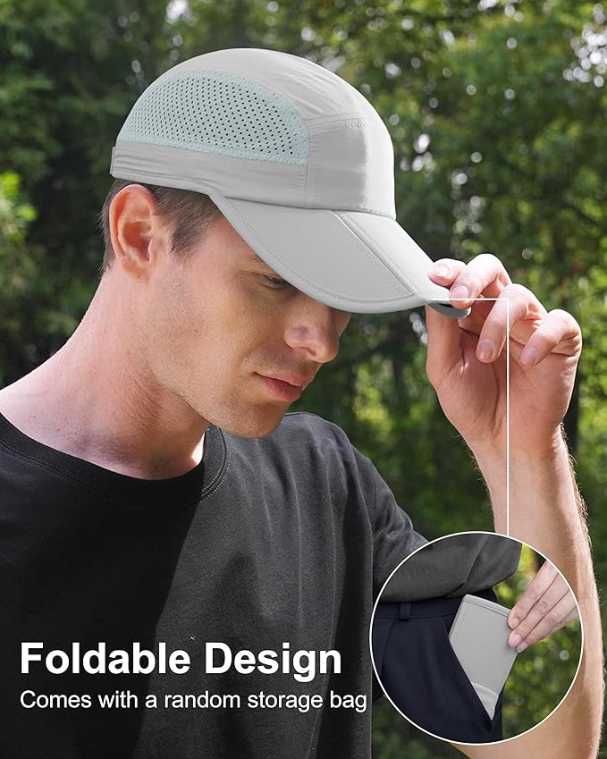 GADIEMKENSD Mens Folding Outdoor Hat Long Brim UPF 50+ Sun Protection