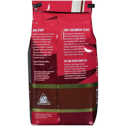 Eight O'Clock Coffee 100% Colombian Peaks, Medium Roast, Ground Coffee, 33 Ounce (Pack of 1), 100% Arabica, Kosher Certified