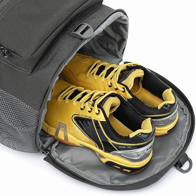 Kalesi Gym Duffle Bag Backpack 4-Way Waterproof with Shoes Compartment for travel Sport Hiking laptop (gray)