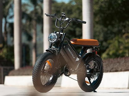 Electric Bicycle for Adults - 20”x 4”Fat Tire, Peak 1000W Motor, 7 Speed Electric Motorcycle Bicycle, 48V/18.2AH Detachable Battery Long Seat Electric Bike,Up to 28MPH/30-60Miles Electric Dirt Bike