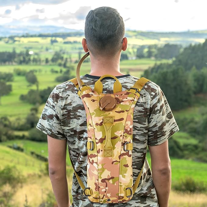 4 Pack Tactical Hydration Backpack with 3L Water Bladder Military Daypack Water Backpack Lightweight Hydration Back Pack for Running Cycling Climbing Hiking for Men Women