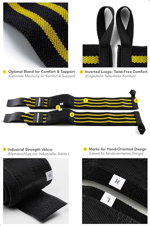 Fitgriff® Lifting Straps & Wrist Wraps (Bundle) Superior Support for Weightlifting & Gym Workouts - for Men and Women