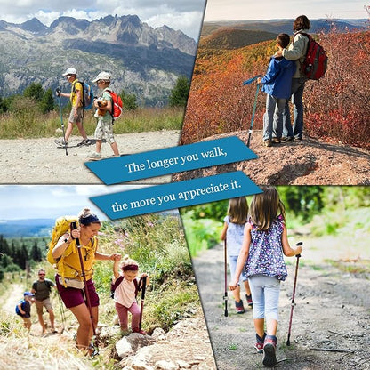 Kids Hiking Poles, 2PCS Todder Collapsible Trekking Poles for Hiking, Ski, Outdoor Activities, Todder Hiking Essentials for Boys and Girls, Blue, Pink Available