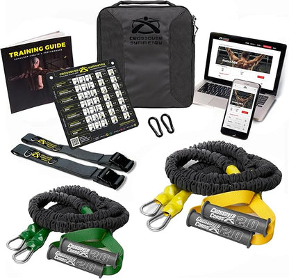 Crossover Symmetry Shoulder System Includes Two Sets of Resistance Bands Attachments Training Guide Exercise Chart Online Workouts for Home Fitness Rehab Rotator Cuff Exercises