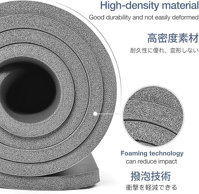 Thick Yoga Mat Non Slip, Large Size 72" L x 32" W x 0.6" TH, Premium Exercise & Fitness Mat with Carrying Strap and Bag, Workout Mats for Home