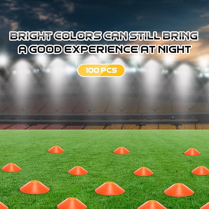 100 Pcs Soccer Training Cones Kit Field Pro