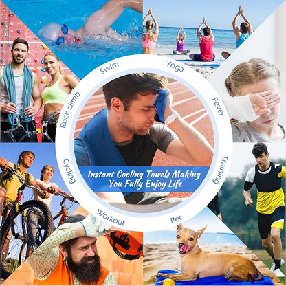 20 Pcs Cooling Towel 40 x 12 Ice Towel for Neck and Face Microfiber Chilly with Bag Breathable Yoga Gym Stay Cool Towels Sweat Rag for Workout Running Camping Pilates Beach Accessories (Royal Blue)