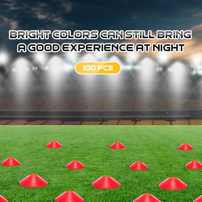 100 Pcs Soccer Training Cones Kit Field Pro