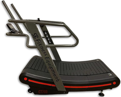 CT700 Self Generated Curved Commercial Exercise Workout Treadmill with 8 Resistance Levels and Front Digital Display