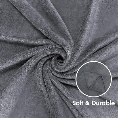 JML Microfiber Bath Towel Set, 6 Pack 30" x 60", Large, Soft Absorbent Microfiber Hair Towels for Adult, Men, Body, Grey