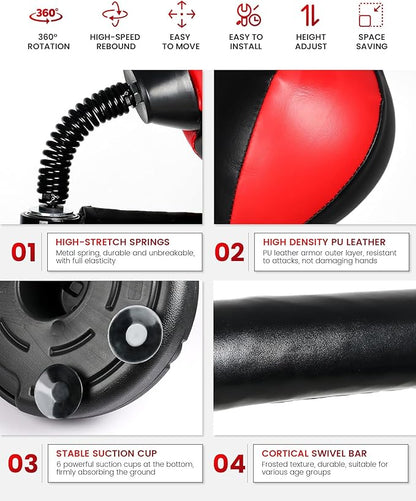 INNOLIFE Kids Boxing Bar with Punching Bag, Adjustable Height, Complete Set, Stable Base, Easy Installation