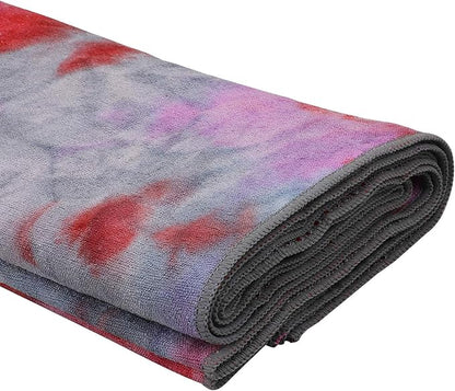 Yoga Towels , Non Slip Hot Yoga Towel Skidless Waffle Texture, 100% Absorbent Odorless Microfiber Yoga Blanket, Standard Sized 24 inchx72 inch Mat Towel (Pink & Red)1