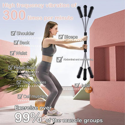 Elastic Fitness bar, Weight bar, Core Strength Training, Arm Twister, Home Gym Workout, Suitable for Men, Women Body Shaping and Fat Burning Training