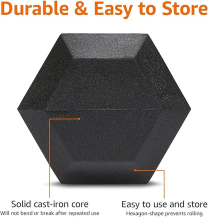 Amazon Basics Rubber Hex Dumbbell Hand Weight