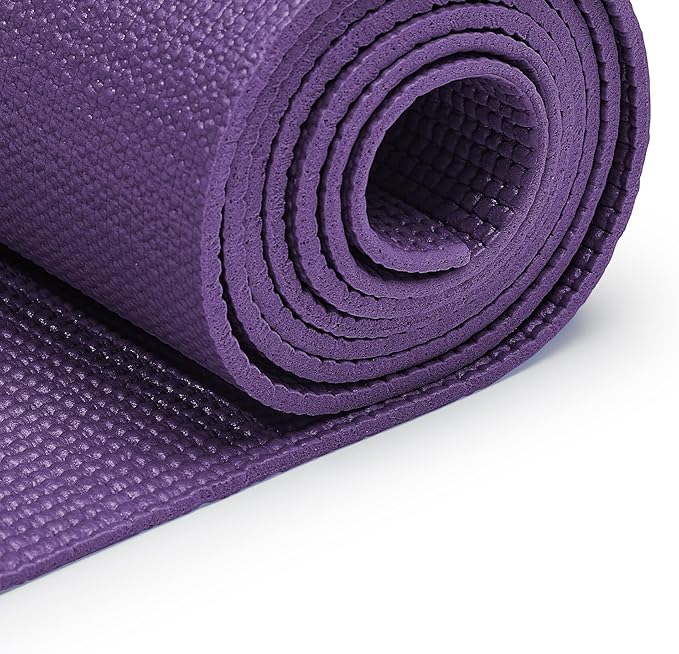 Sunny Health & Fitness Non-Slip Yoga Mat – Durable, Anti-Tear, Lightweight, Cushioned Support for Yoga, Pilates, Stretching Exercises, Meditation and Floor Workouts | Multiple Sizes & Colors