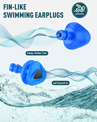Hearprotek [2 Pairs] Swimmer Ear Plugs,Custom-fit Water Protection Adult Swimming earplugs for Swimmers Pool Shower Bathing and Other Water Sports