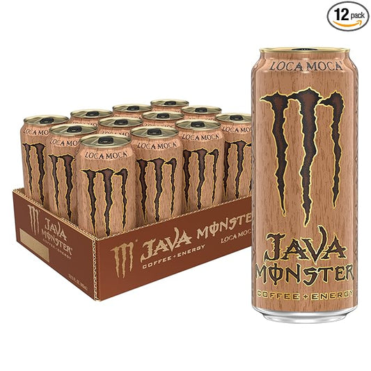 Java Monster Loca Moca, Coffee + Energy Drink, 15 Ounce (Pack of 12)