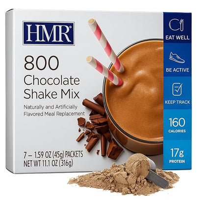 HMR 800 Shake Meal Replacement Mix | Chocolate Shake Powder to Support Healthy Weight Loss | 17g of Protein | Easy to Make | Low Calorie Food | 7 Servings