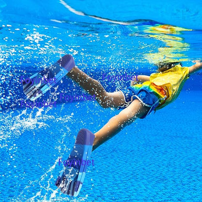 Kids Swim Fins,Short Kids Fins Youth Swimming Flippers for Lap Swimming Training for Children Girls Boys Beginners
